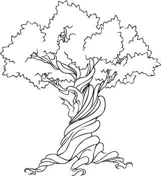 Interesante vector de un árbol dibujado a mano, en estilo boceto, que ... Interesante vector de un árbol dibujado a mano, en estilo boceto, que ...