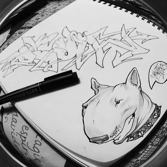 Boceto pal finde semana con perro madafaca! #graffiti #graff ...