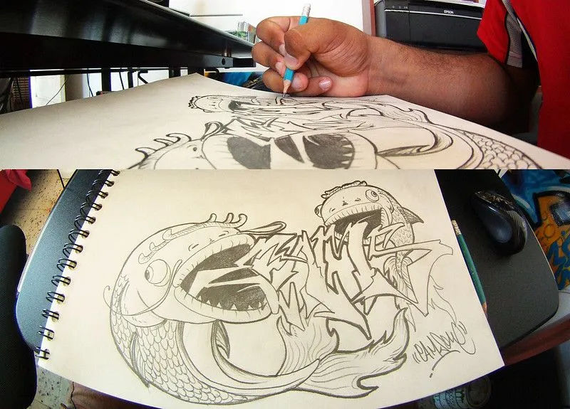 Bocetos en mi blackbook "Graffiti" - Taringa!