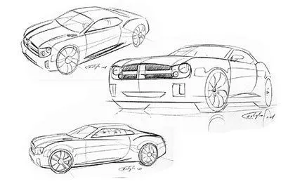 Los bocetos del Dodge Challenger