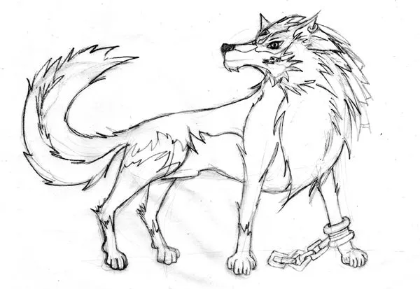 Bocetos de lobos anime - Imagui
