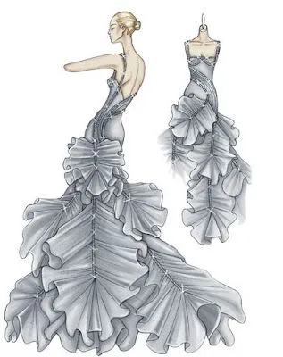 Bocetos de vestidos de Vogue | FUSSHIONH