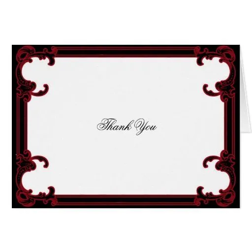 El boda gótico rojo elegante del marco le agradece felicitación ... El boda gótico rojo elegante del marco le agradece felicitación ...