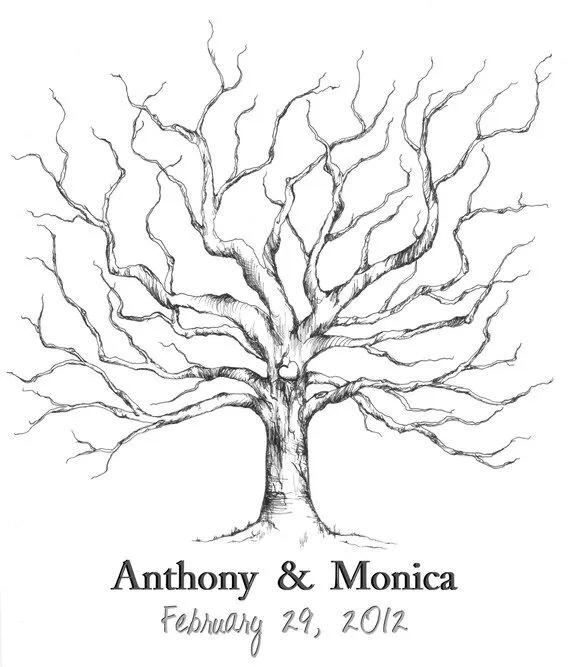 Boda libro de visitas de la huella digital árbol por CForiginal