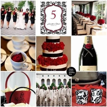 Tu boda en rojo, negro y blanco