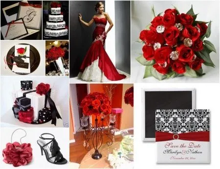 Tu boda en rojo, negro y blanco