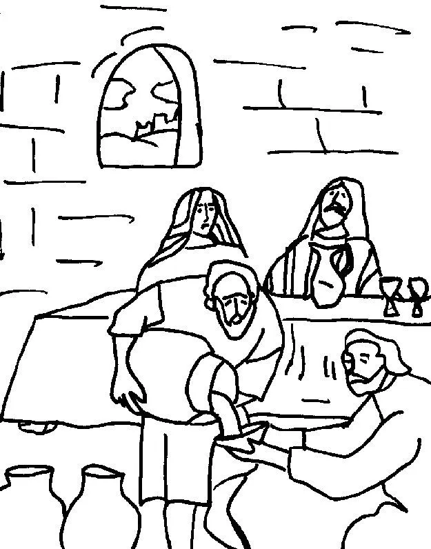 Las bodas de Caná 3 / Dibujo para colorear – caminocatolico Las bodas de Caná 3 / Dibujo para colorear – caminocatolico