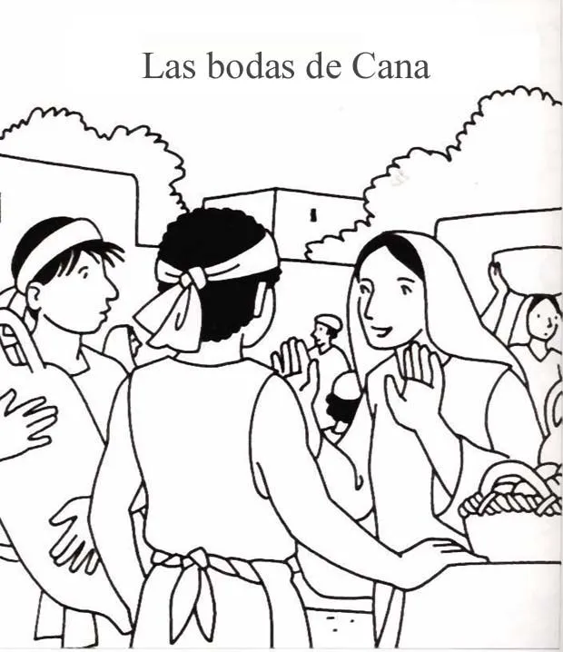 Las bodas de Caná 1 / Dibujo para colorear – caminocatolico Las bodas de Caná 1 / Dibujo para colorear – caminocatolico