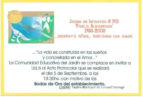 Bodas de Oro Jardin Nº 901 "Paula Albarracin" Coronel Dorrego ... Bodas de Oro Jardin Nº 901 "Paula Albarracin" Coronel Dorrego ...
