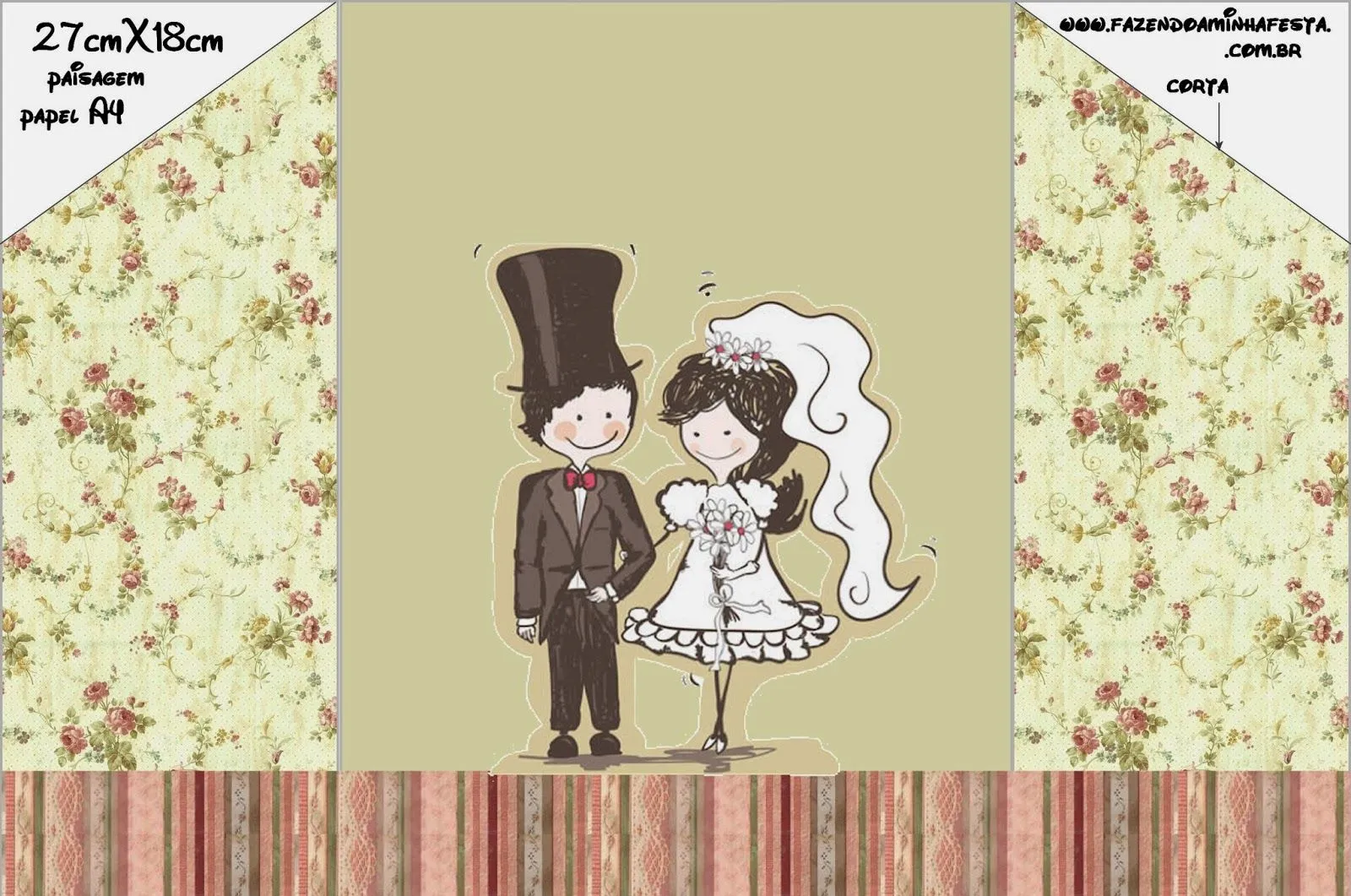 Bodas: Pareja con fondo provenzal. Tarjetas o Invitaciones para ...