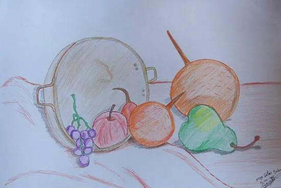 Bodegon de frutas a lapiz faciles - Imagui