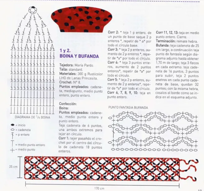 Boina y Bufanda a Crochet... patrones | FD Scrap