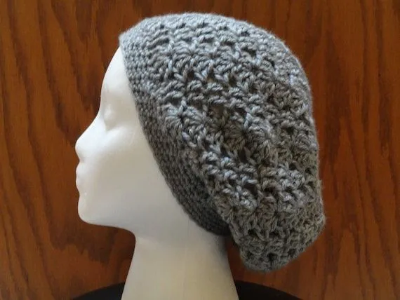 Crochet Slouchy Beanie LACY Hat Acrylic by kathyscrochetcloset Crochet Slouchy Beanie LACY Hat Acrylic by kathyscrochetcloset