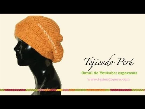 Boina caida con trenza en el borde tejida en dos agujas - YouTube Boina caida con trenza en el borde tejida en dos agujas - YouTube