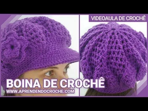 Boina de Croche Burguesinha - Aprendendo Crochê - YouTube Boina de Croche Burguesinha - Aprendendo Crochê - YouTube
