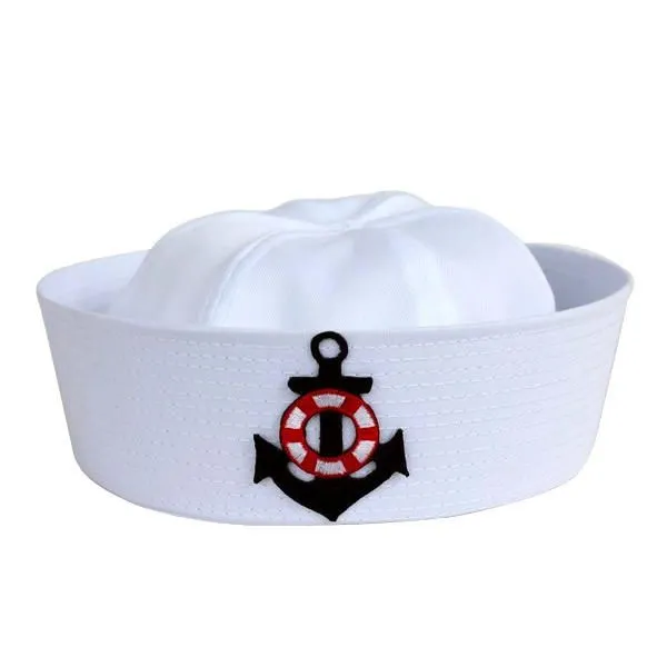 Boina de Marinero Blanco Gorro Algodon Ancla Disfraz Marino Boina de Marinero Blanco Gorro Algodon Ancla Disfraz Marino