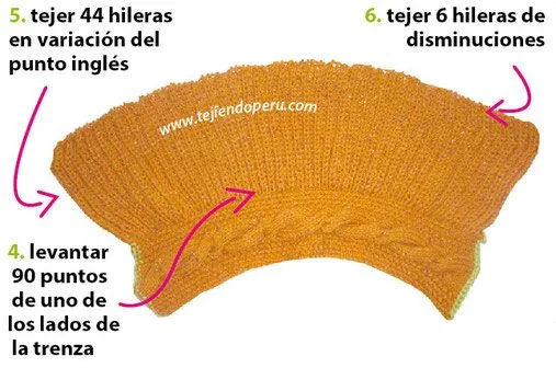 Boina con trenza en la frente - Tejiendo Perú...