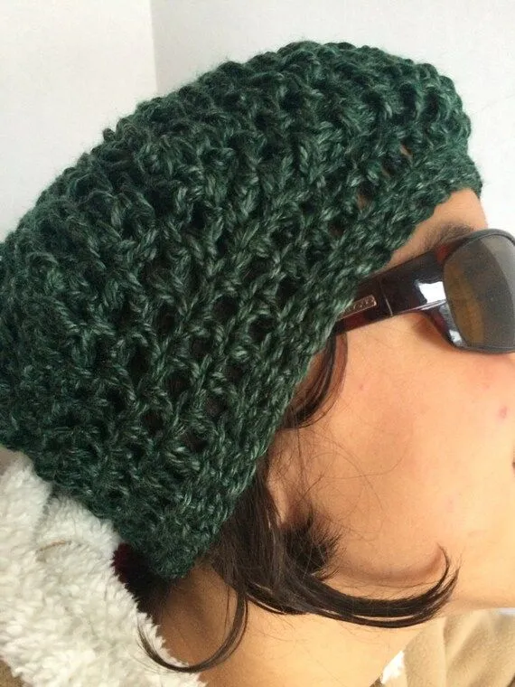 Boina Verde en Crochet estilo Jet Set por CrochetKnitandMix en Etsy