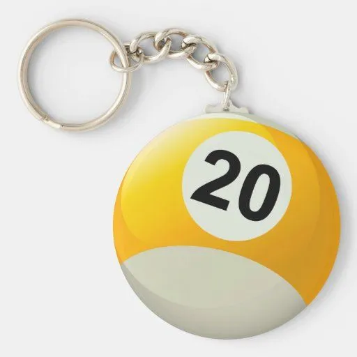 Bola de billar del número 20 llavero personalizado de Zazzle. Bola de billar del número 20 llavero personalizado de Zazzle.