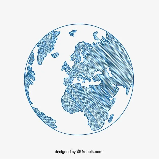 Dibujo a boceto de la bola del Mundo | Descargar Vectores gratis Dibujo a boceto de la bola del Mundo | Descargar Vectores gratis