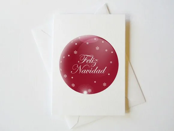Bola Roja de Navidad. Tarjetas para imprimir Navideñas - Especial ...