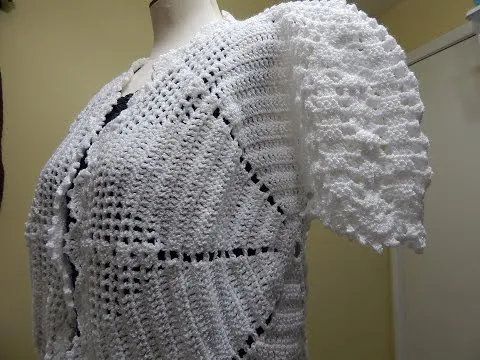Bolero Blanco Crochet parte 1 de 3 - YouTube Bolero Blanco Crochet parte 1 de 3 - YouTube