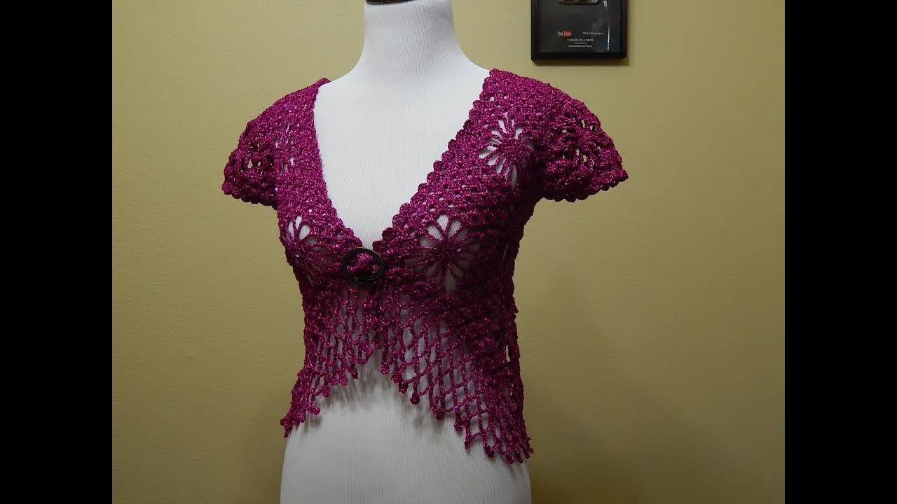 Bolero Bugambilia Crochet parte 1 de 3 - YouTube Bolero Bugambilia Crochet parte 1 de 3 - YouTube