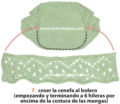 Bolero con cenefa calada - Tejiendo Perú
