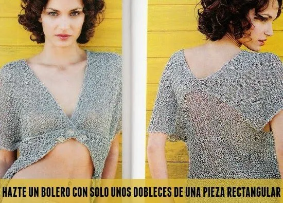 Bolero Cruzado Con una Pieza Rectangular - Patron | Patrones ... Bolero Cruzado Con una Pieza Rectangular - Patron | Patrones ...