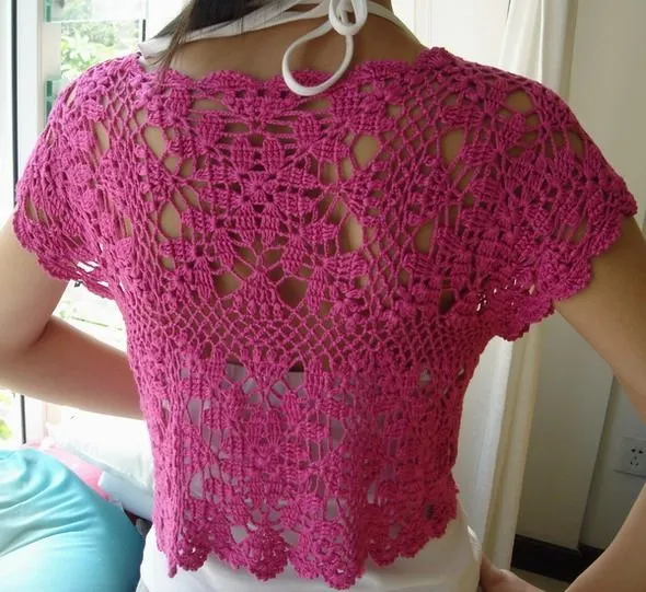 Bolero rosa, fácil y hermoso… | Mi Rincon de Crochet Bolero rosa, fácil y hermoso… | Mi Rincon de Crochet