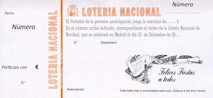 Plantillas para Imprimir: Participaciones de los decimos de ...