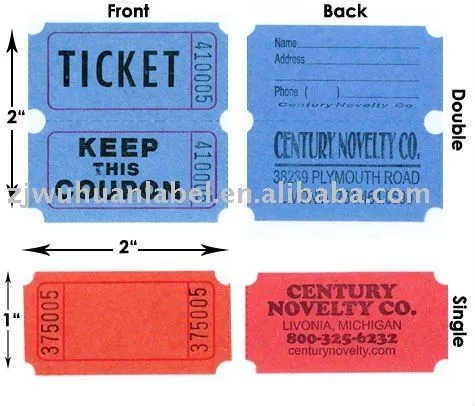 Boletos de la rifa poseedor de una entrada de cupón ticket rollo ...