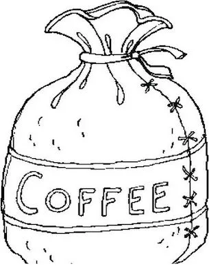 Bolsa de café para colorear ~ 4 Dibujo