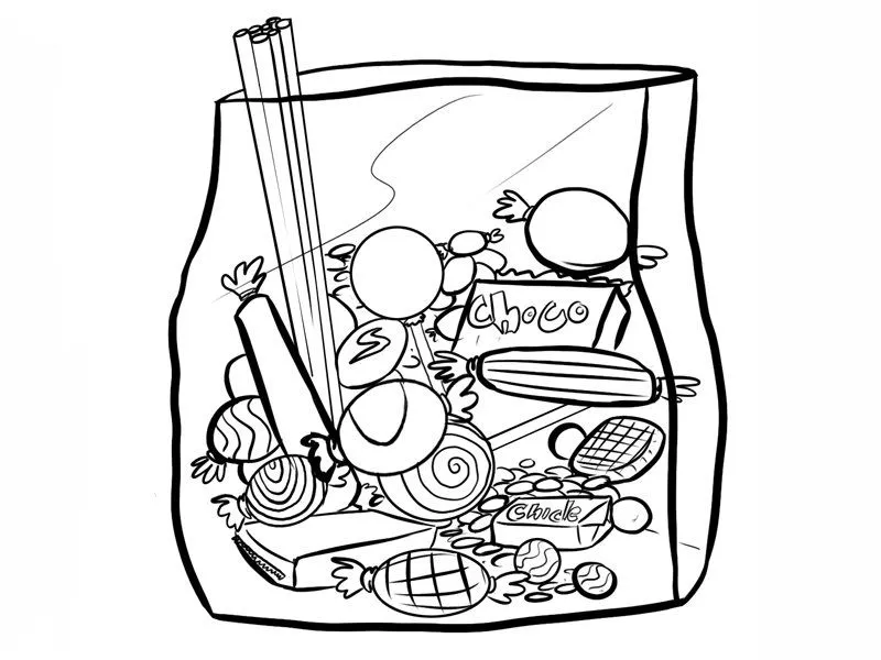 Bolsa de chuches: Dibujos para colorear