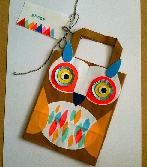 Cómo hacer una bolsa de cumpleaños con forma de búho