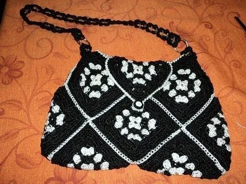 Bolsas tejidas con cuadros - Imagui