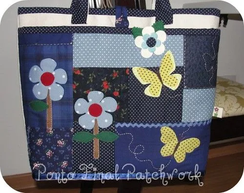 Bolsa de patchwork e apliques... | Flickr - Photo Sharing!