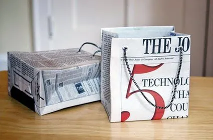 Bolsa de regalo de papel periódico « Manualidades Bolsa de regalo de papel periódico « Manualidades