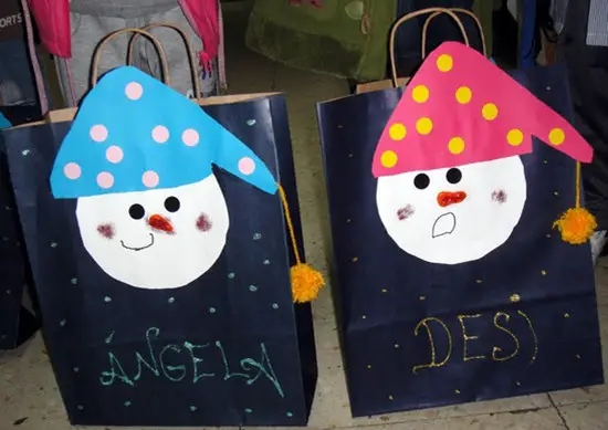 Bolsas Navideñas - Muñeco de Nieve - Manualidades Infantiles
