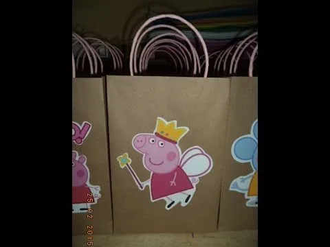 Como hacer bolsas de papel para sorpresa de peppa pig - YouTube