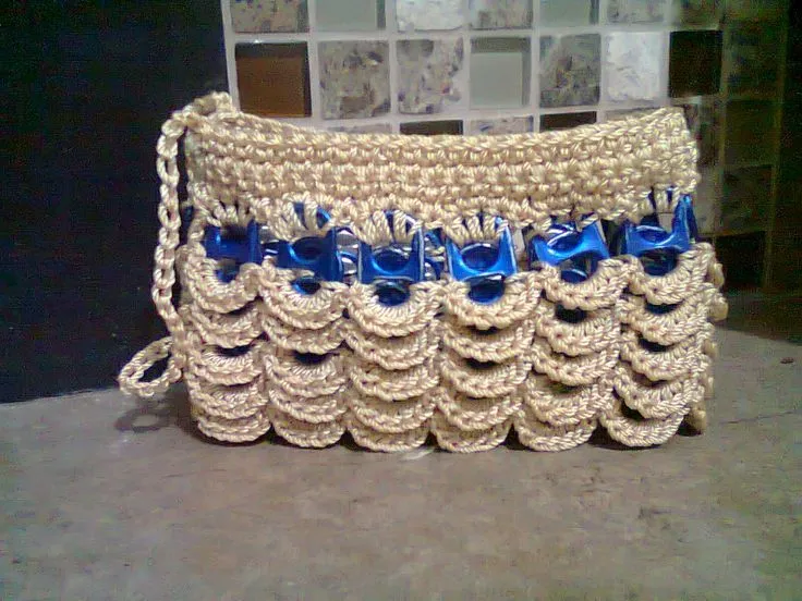 monedero a croche /con anillas de lata | Bolsas tejidas a croché ... monedero a croche /con anillas de lata | Bolsas tejidas a croché ...