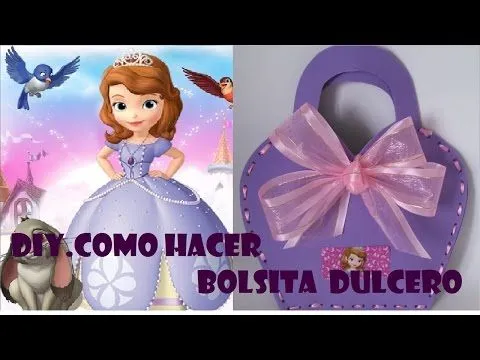 COMO HACER BOLSITA DE FOAMI PRINCESITA SOFIA - YouTube