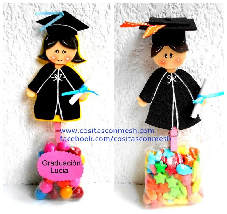 Bolsitas de dulces para regalar a los niños en su graduación | Manualidades Bolsitas de dulces para regalar a los niños en su graduación | Manualidades