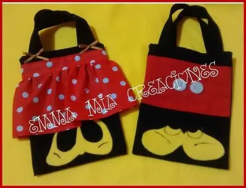 bolsitas golosineras de tela minnie y mickey | Sorpresitas ...