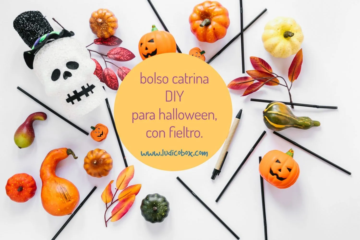 bolso catrina DIY para halloween, con fieltro. - Ludicobox bolso catrina DIY para halloween, con fieltro. - Ludicobox