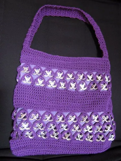 Bolso de crochet en algodón con anillas de lata | bolsas | Pinterest Bolso de crochet en algodón con anillas de lata | bolsas | Pinterest
