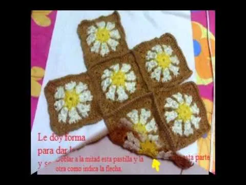 Bolso a crochet uniendo pastillas - YouTube