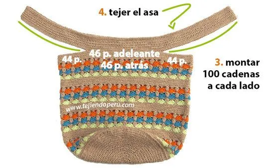 Bolso grande redondo calado - Tejiendo Perú Bolso grande redondo calado - Tejiendo Perú