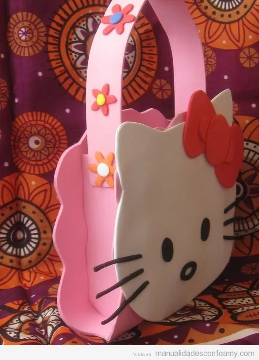 Bolso de Hello Kitty hecho con foamy | gomma crepla | Pinterest