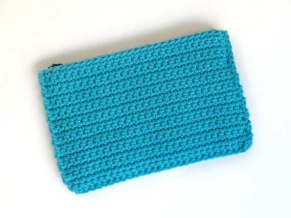 Bolso de mano de crochet de algodón turquesa por SILAYAYA en Etsy Bolso de mano de crochet de algodón turquesa por SILAYAYA en Etsy